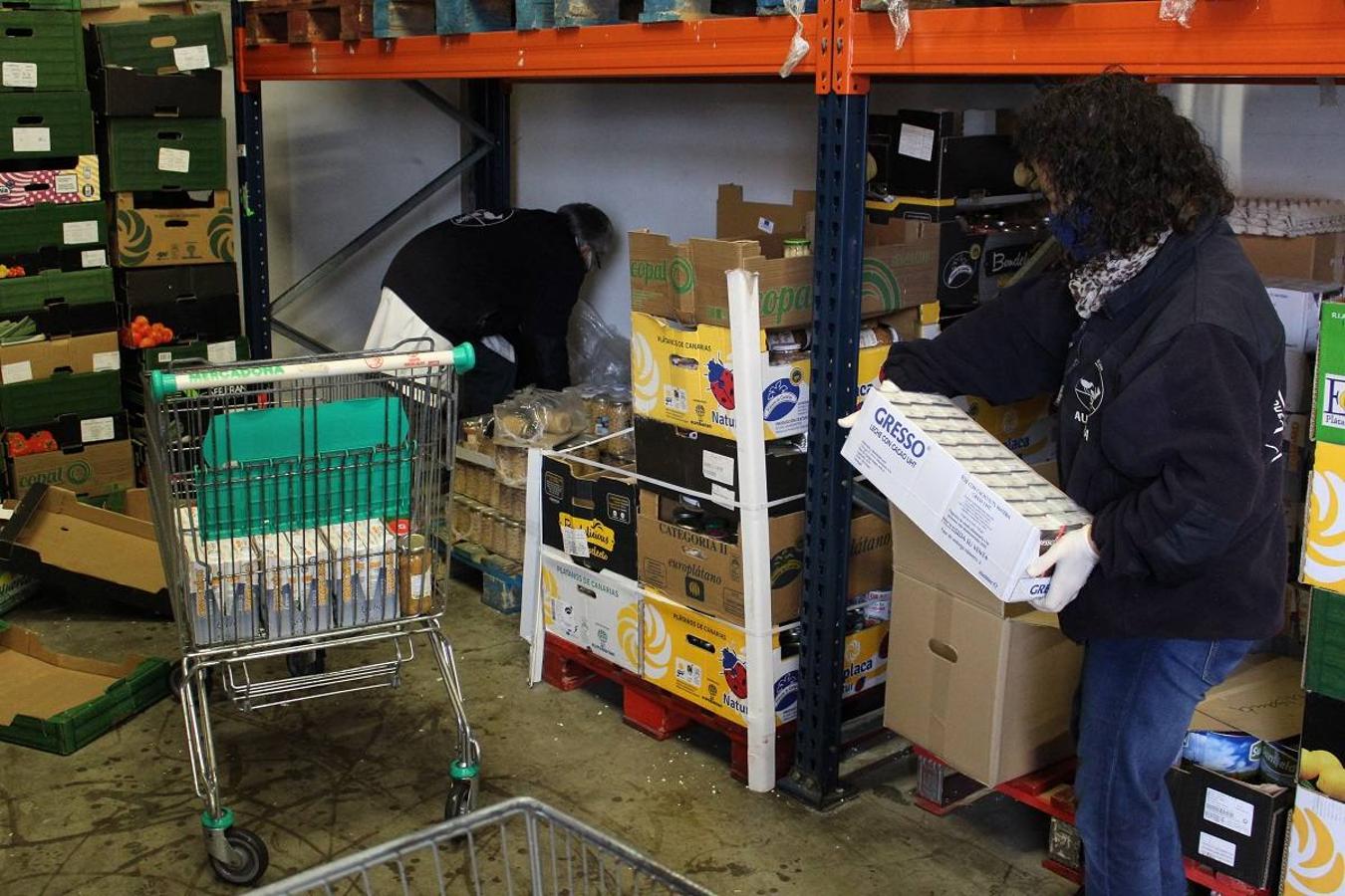 Productos en el almacén del Banco de Alimentos de León