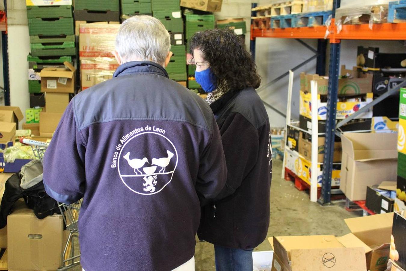 Productos en el almacén del Banco de Alimentos de León