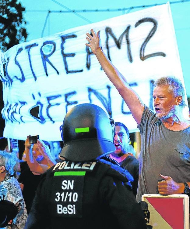 Alemania. Protestas en Leipzig contra el incremento de los precios de la energía. 