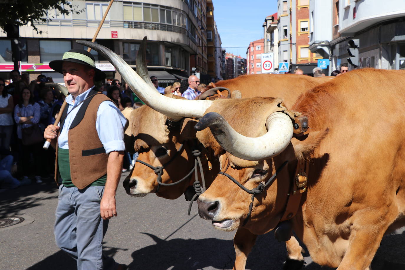 Los carros engalanados toman las calles de León.