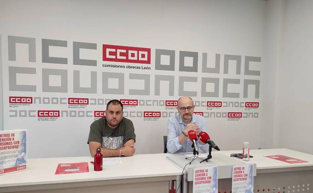 Iván Pastrián, responsable de enseñanza privada y servicios socioeducativos de CCOO, y José Antonio Alegre, secretario general de enseñanza de CCOO.