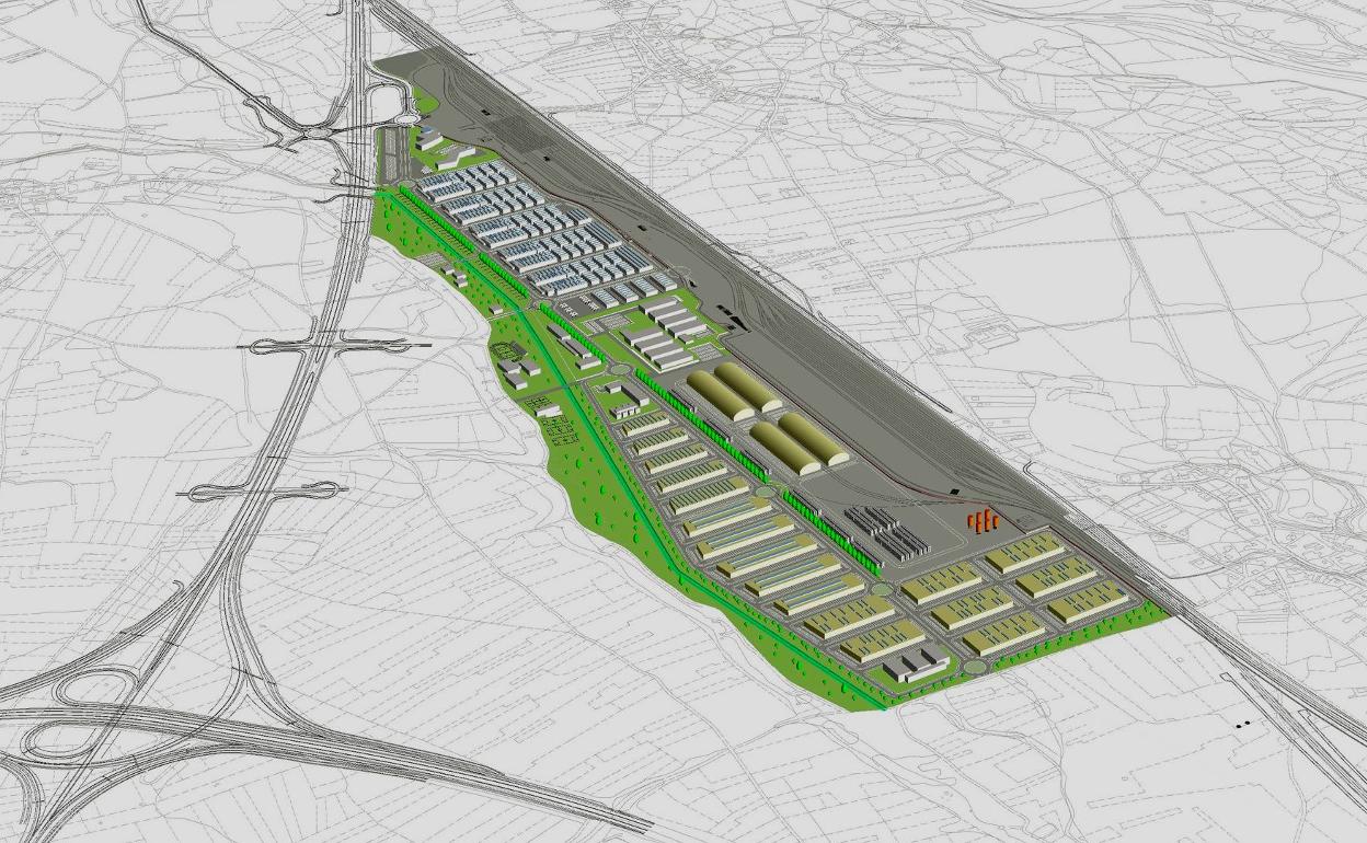 Imagen del proyecto inicial realizado para Torneros, con el área ferroviaria como elemento determinante. 