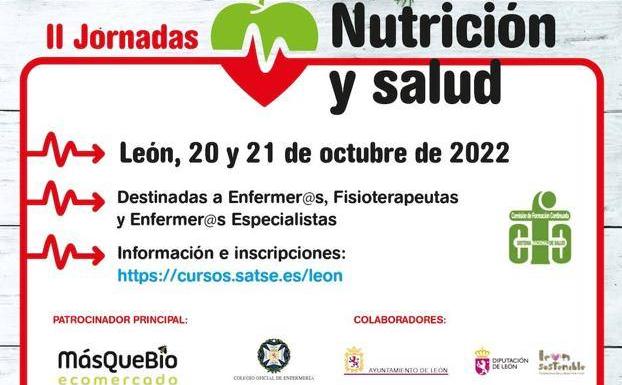 Cartel de las II Jornadas de Nutrición y Salud organizadas por Satse León.