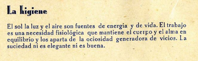 Entre los presos del campo de concentración de San Marcos se repartía un librillo de adoctrinamiento con el manual de 'buenas prácticas'. El libro contenía 'consejos' de obligado cumplimiento. «La masturbación es el suicidio lento y progresivo del individuo que la practica; poco a poco va abriendo su tumba y la de sus descendientes», se puede leer. 