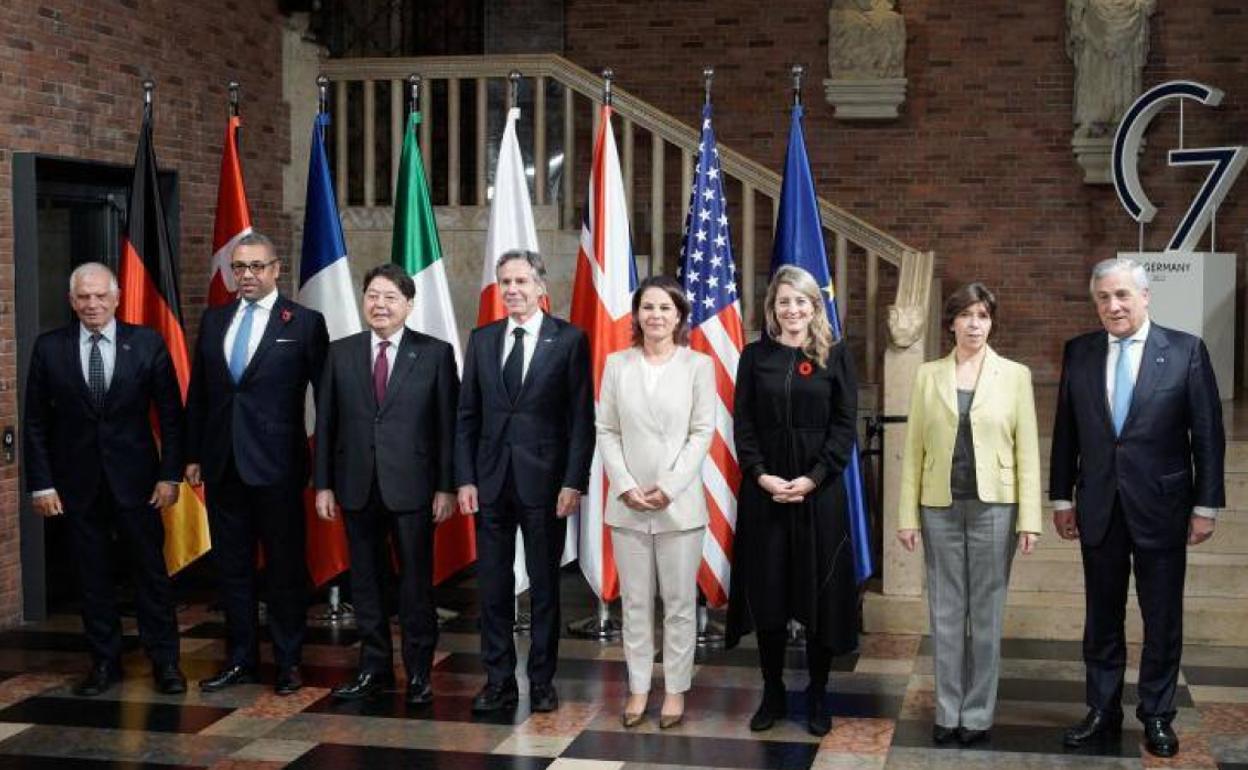 Representantes del G7 y la unión Europea, este jueves en Munster, Alemania.