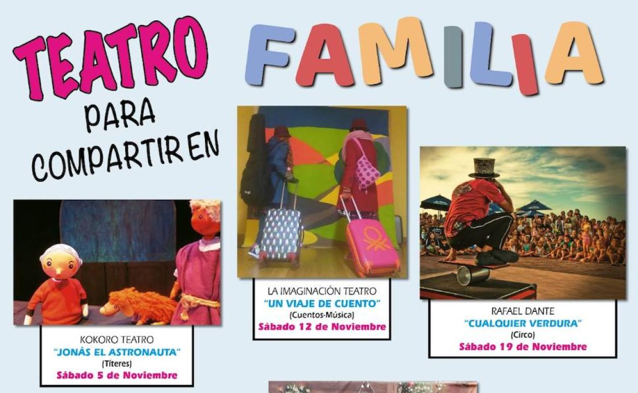 Cartel del 'Teatro para compartir en familia' que se celebrará desde el próximo 5 de noviembre en la Casa de Cultura de Armunia.