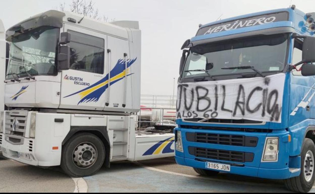 Imagen de la huelga del transporte en su última movilización en la provincia de León. 