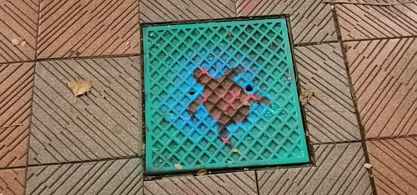 Una iniciativa de artes plásticas sirve para acometer la pintura de las alcantarillas de la ciudad | «Gran parte de lo que acaba en las alcantarillas, puede llegar hasta el mar, y contaminarlo», recuerdan los impulsores de la iniciativa. 