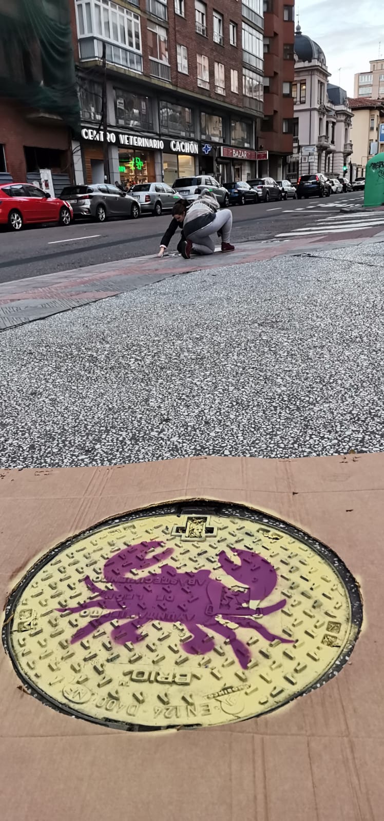 Una iniciativa de artes plásticas sirve para acometer la pintura de las alcantarillas de la ciudad | «Gran parte de lo que acaba en las alcantarillas, puede llegar hasta el mar, y contaminarlo», recuerdan los impulsores de la iniciativa. 