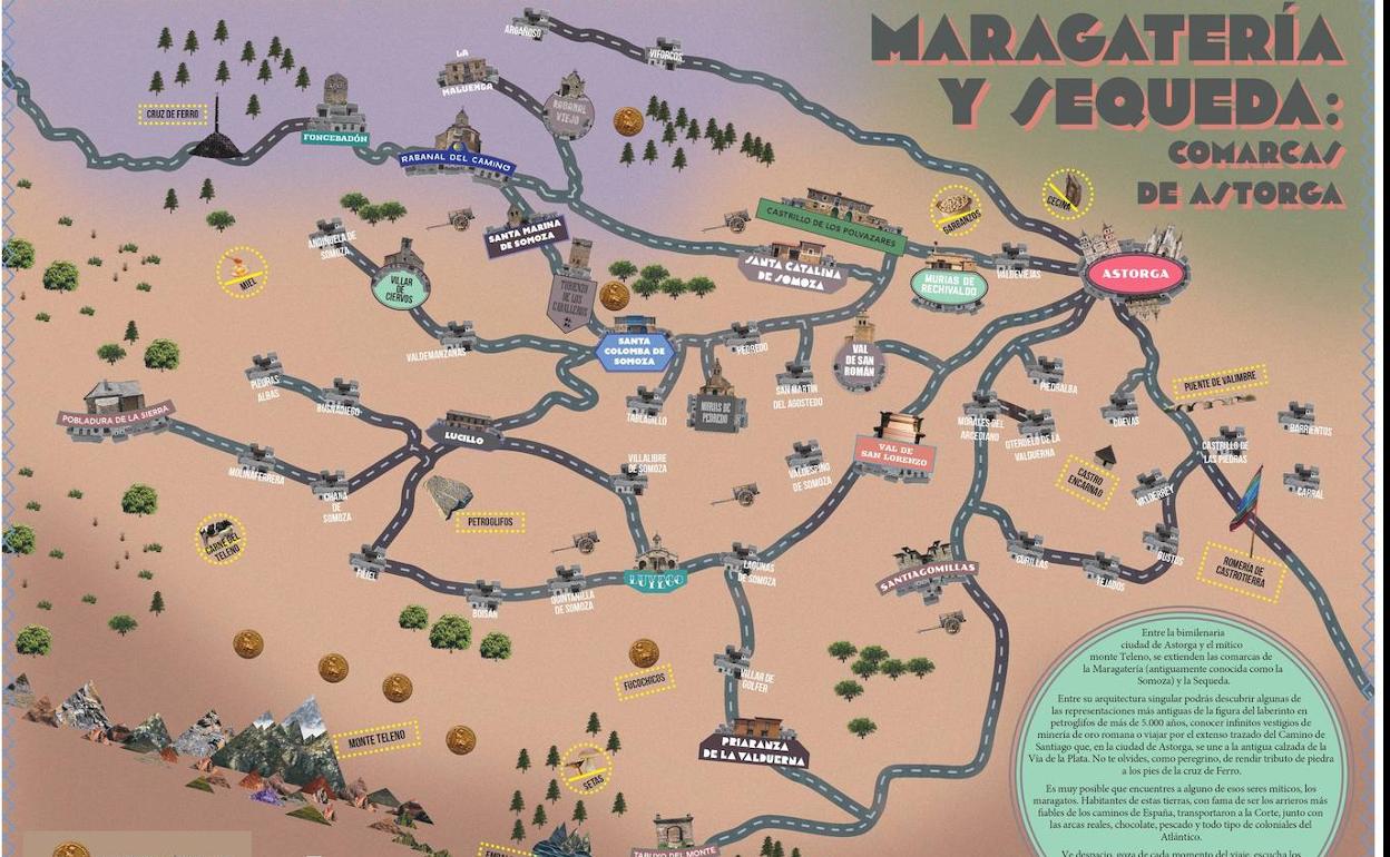 Mapa de La Maragatería que el Ayuntamiento de Astorga distribuirá en Fitur