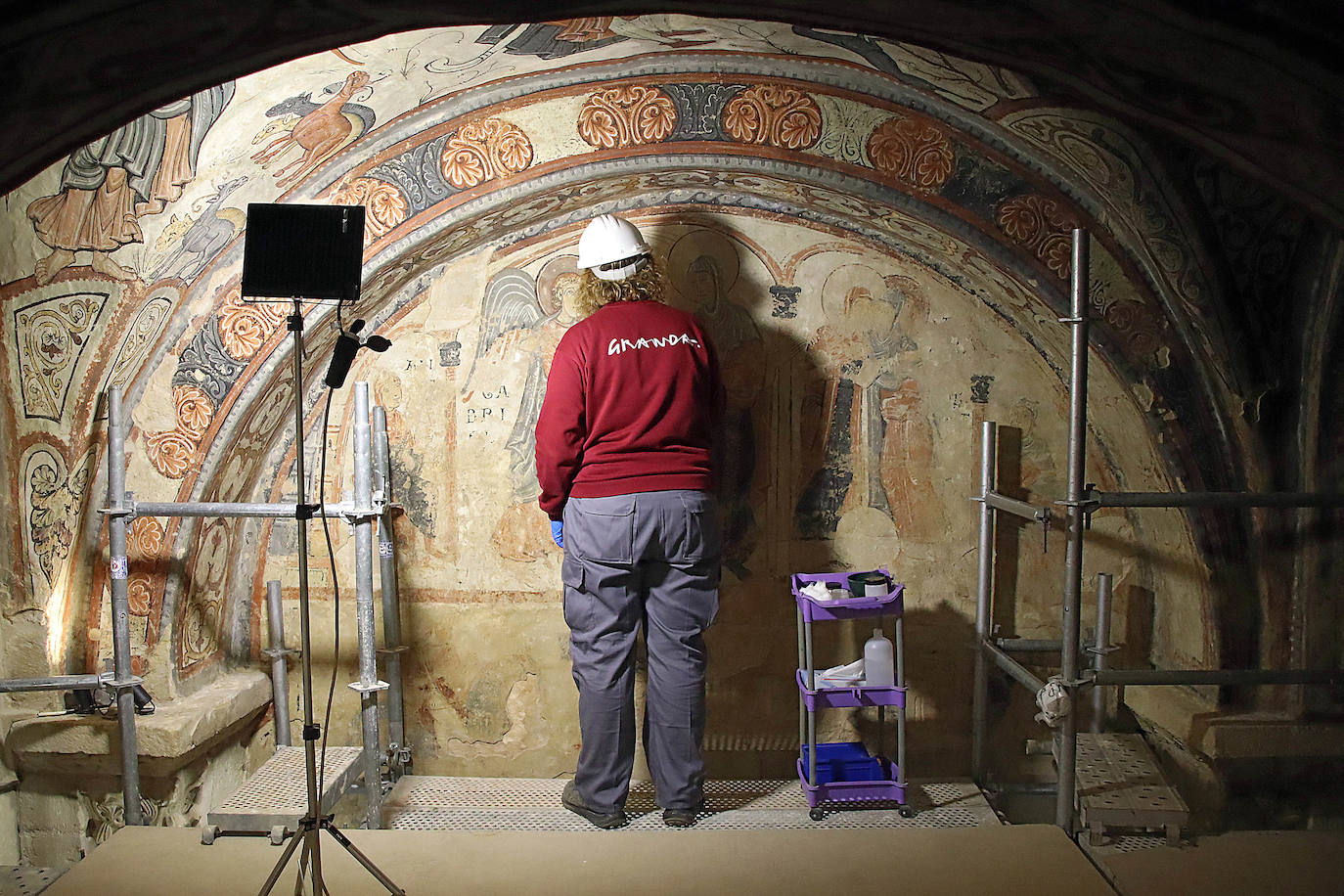 Visita a la restauración de las pinturas del Panteón Real de la Colegiata de San Isidoro