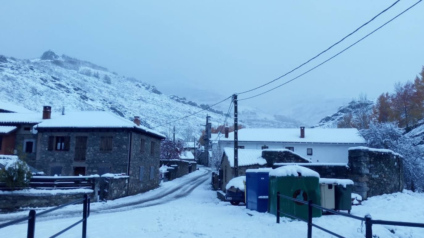 La nieve llega a la provincia de León. (Tolibia de Arriba) 