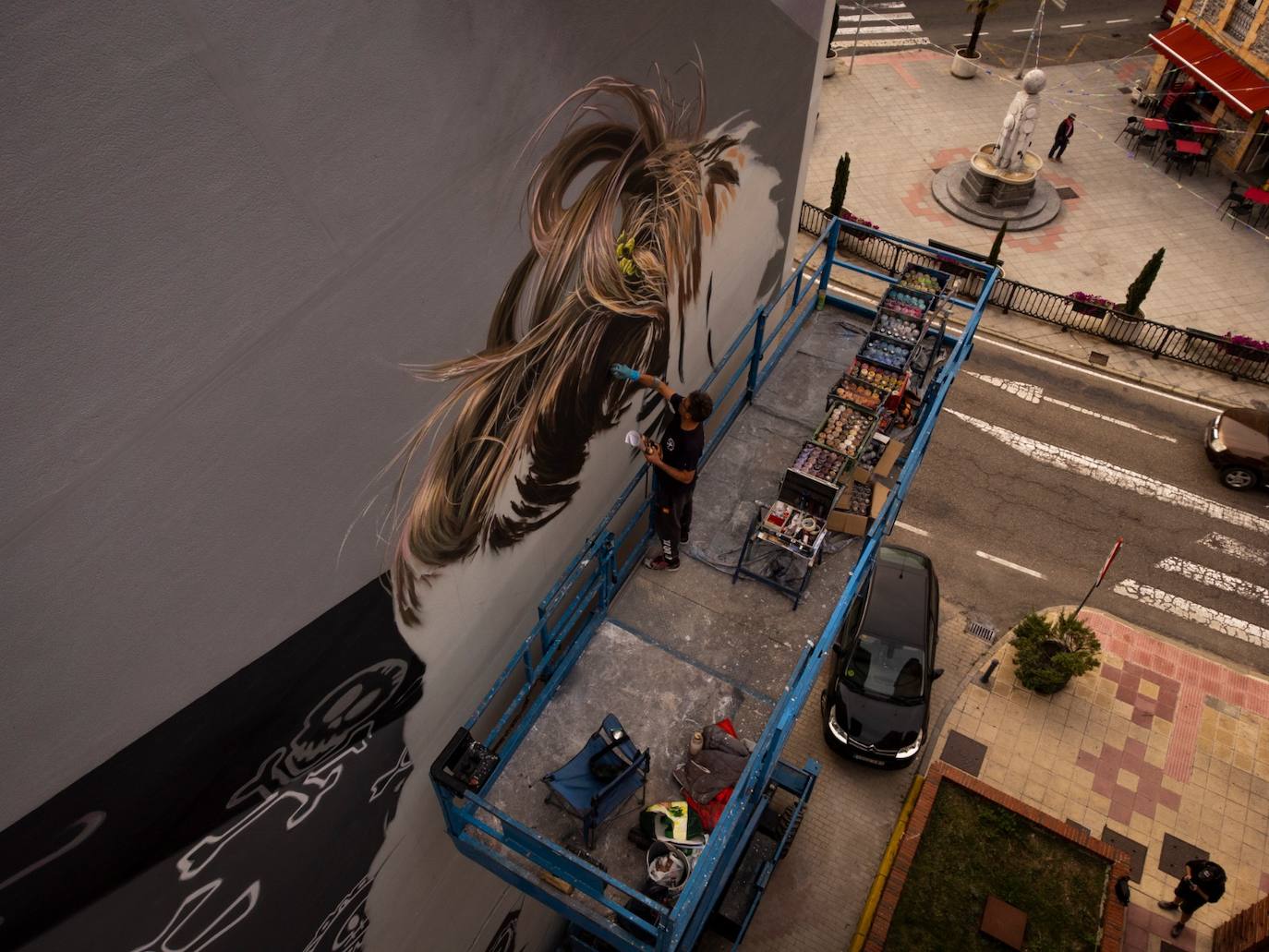 El mural que ha realizado Dadospuntocero en Guardo se corona como el mejor del mundo en el mes de octubre.