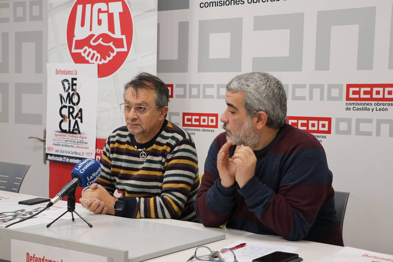 UGT y Comisiones Obreras convocan para este domingo, 27 de noviembre, una manifestación que partirá desde la sede de los sindicatos hasta Botines | El objetivo de la marcha es «que la Junta de Castilla y León y su presidente entiendan que este no es el camino».