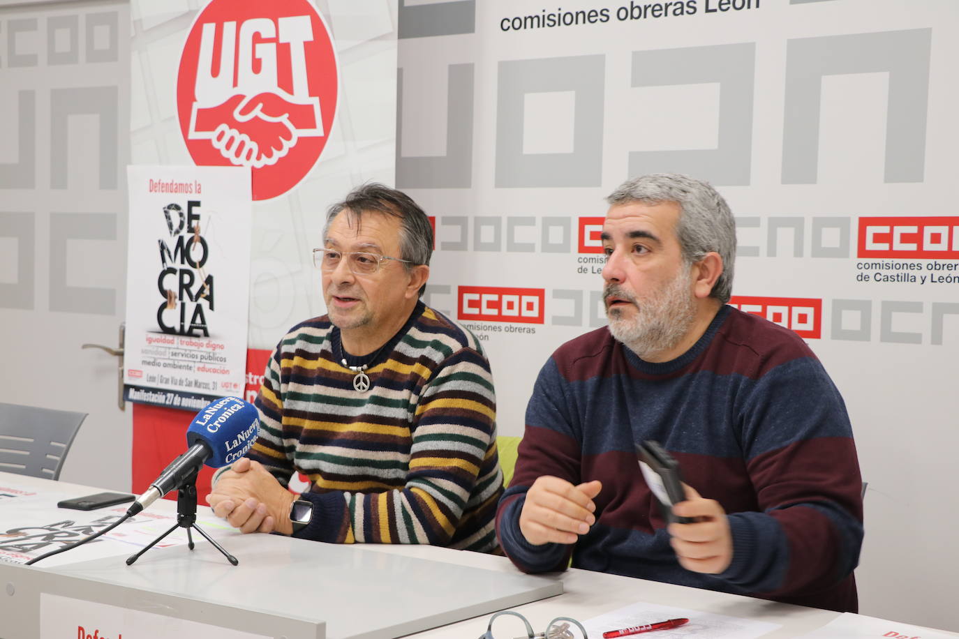 UGT y Comisiones Obreras convocan para este domingo, 27 de noviembre, una manifestación que partirá desde la sede de los sindicatos hasta Botines | El objetivo de la marcha es «que la Junta de Castilla y León y su presidente entiendan que este no es el camino».