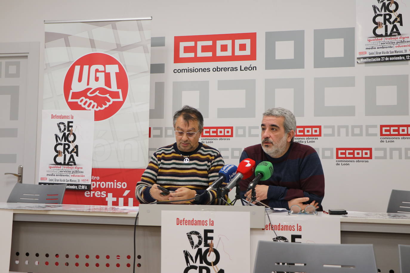 UGT y Comisiones Obreras convocan para este domingo, 27 de noviembre, una manifestación que partirá desde la sede de los sindicatos hasta Botines | El objetivo de la marcha es «que la Junta de Castilla y León y su presidente entiendan que este no es el camino».