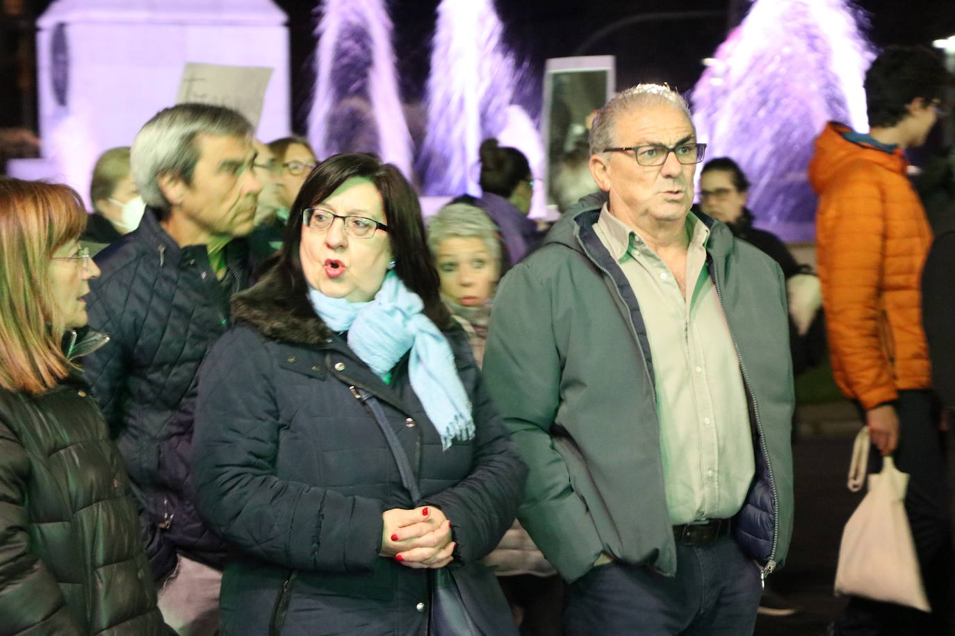 Algunos de los manifestantes de este 25N en la capital leonesa. 