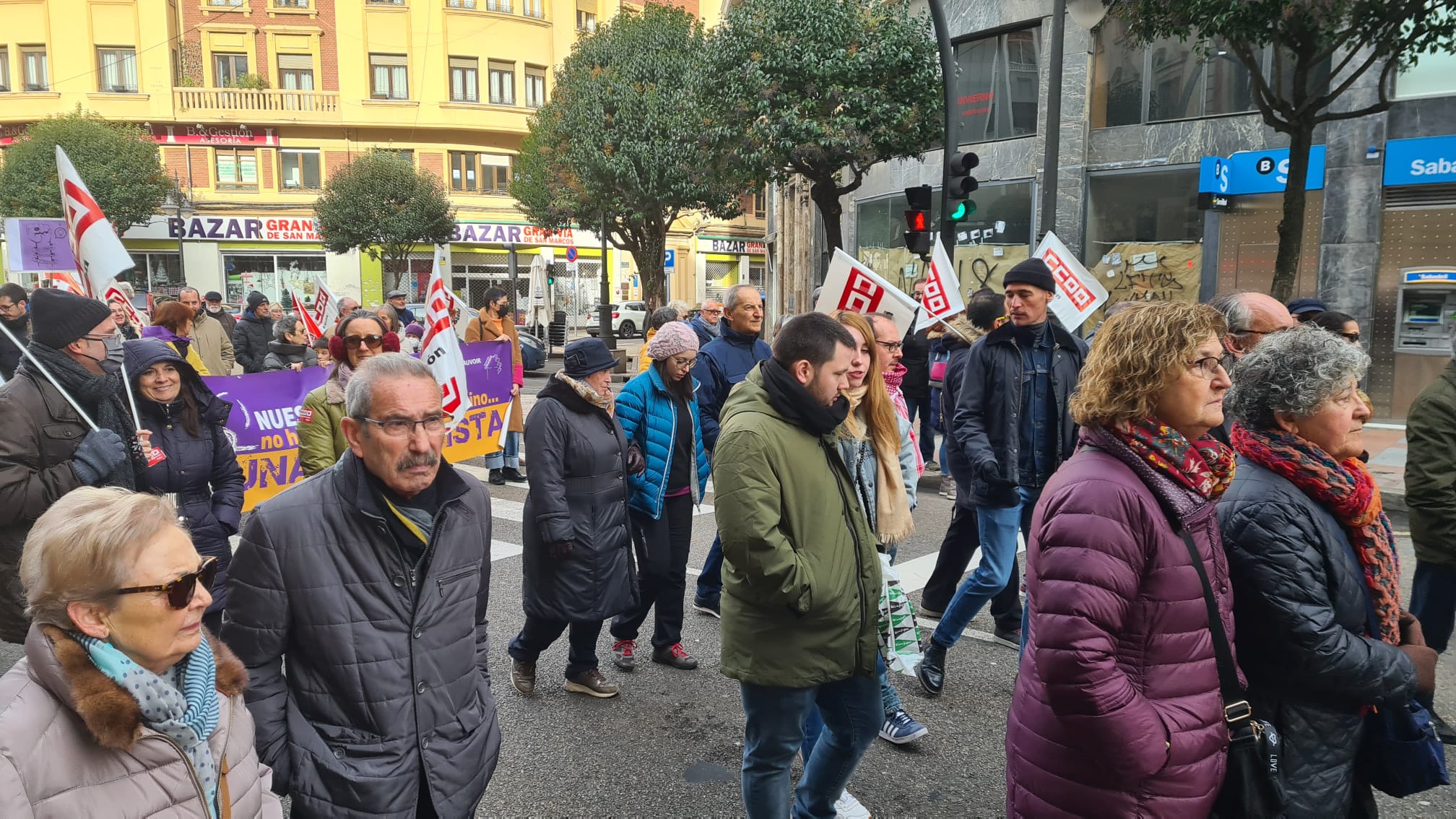 Manifestación de UGT y CCOO.