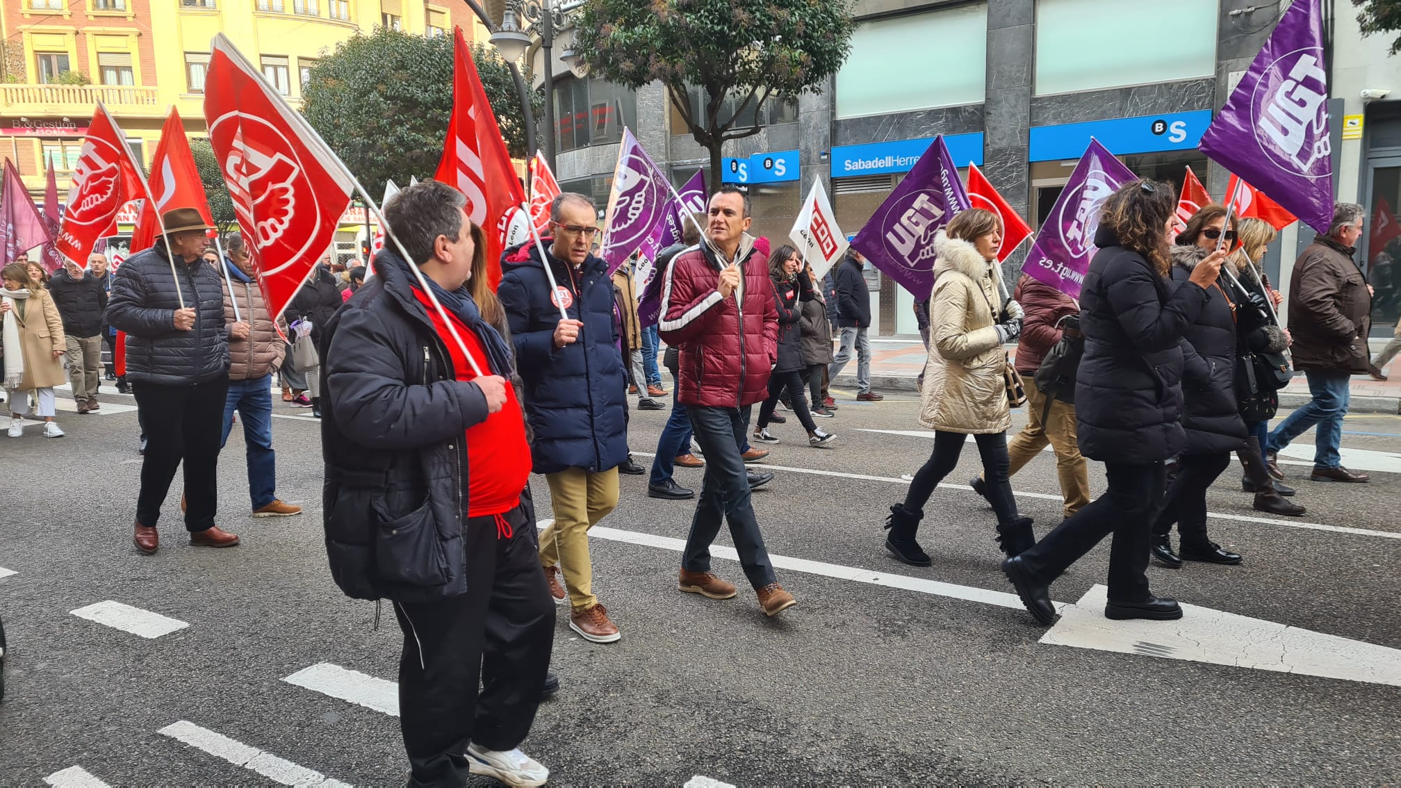 Manifestación de UGT y CCOO.