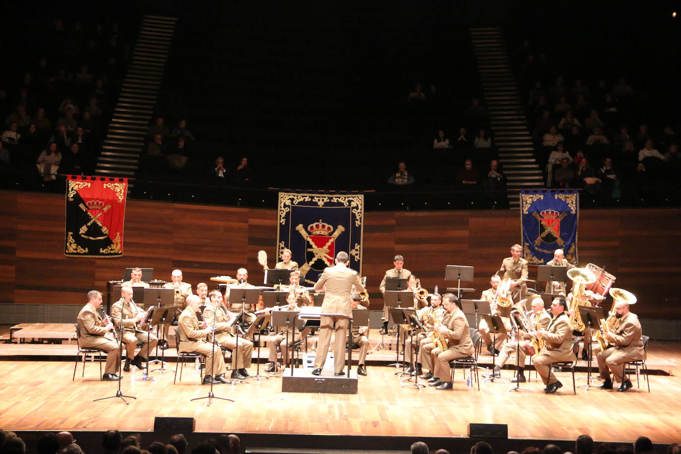 La Unidad de Música del Maca ha rendido homenaje a su patrona, este martes en el Auditorio 'Ciudad de León