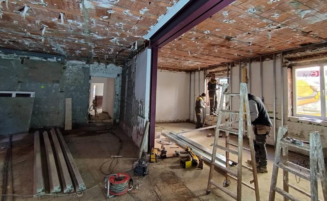 Imagen del avance de las obras del nuevo Espacio del Mayor. 