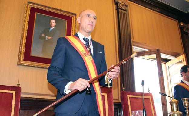 José Antonio Diez durante su toma de posesión como alcalde en junio de 2019.