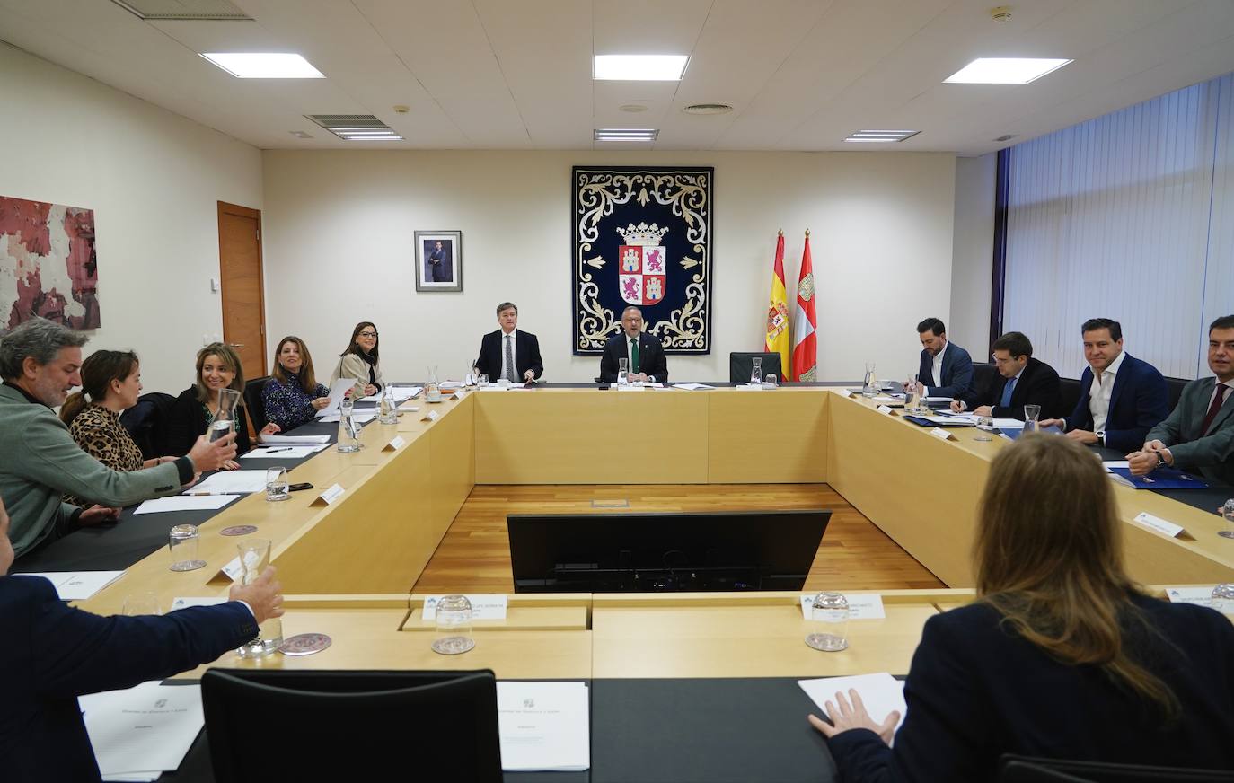 Reunión de la mesa de protavoces de los grupos parlamentarios en las Cortes.