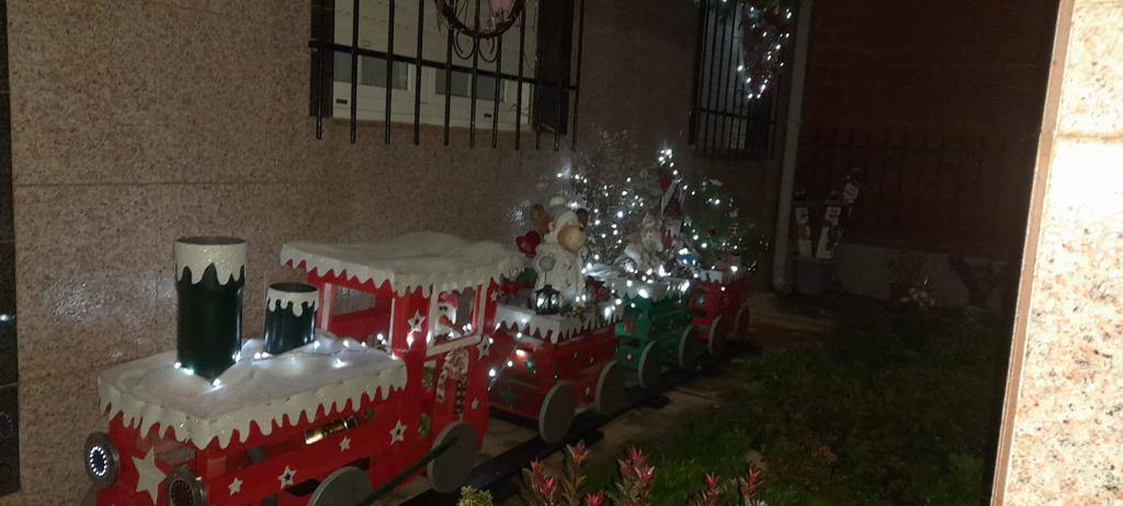 Algunas de las decoraciones que participan en el concurso navideño del Ayuntamiento de Valdevimbre.