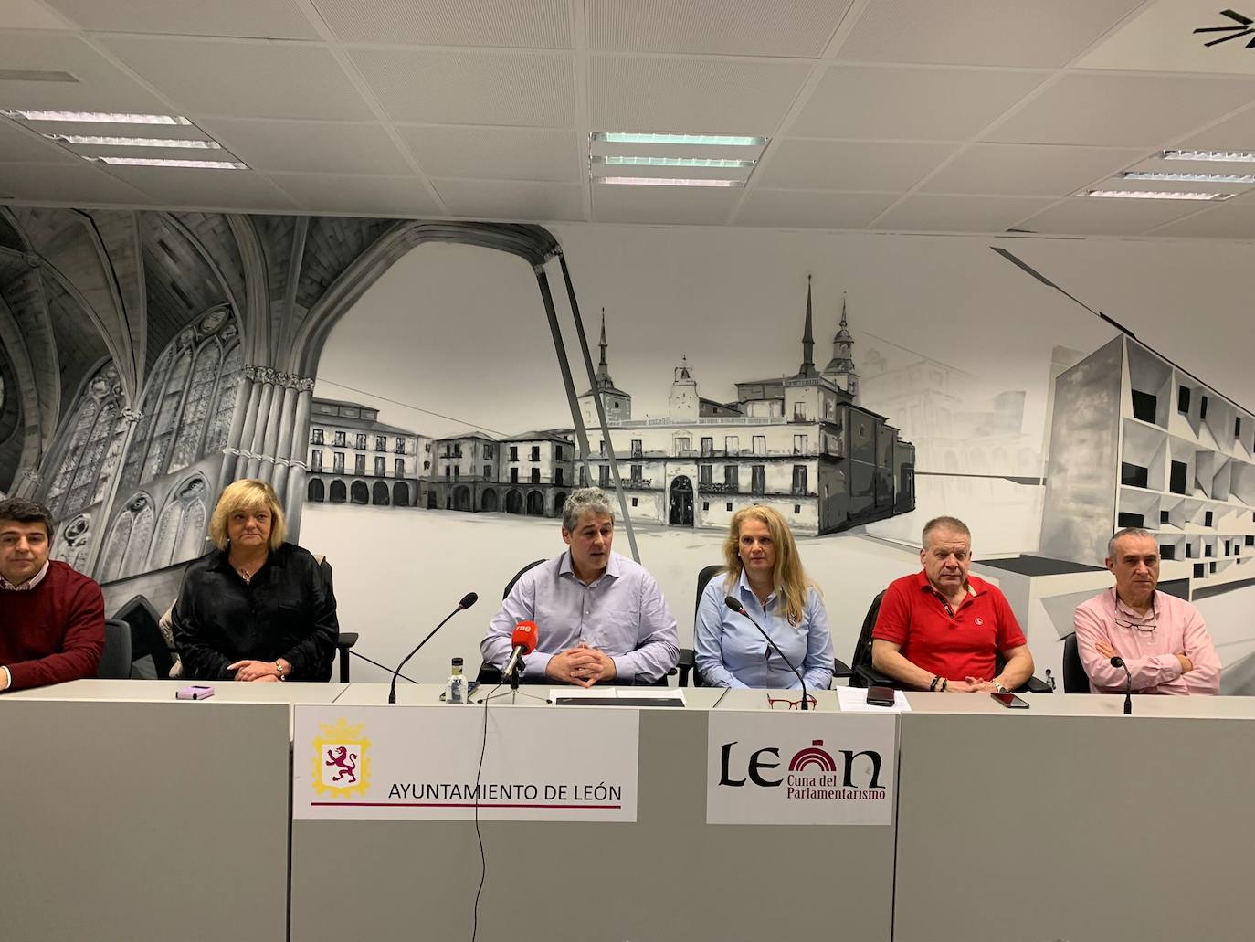 Rueda de prensa de la Junta de Personal Funcionario del Ayuntamiento de León.