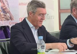 Javier Cepedano, este viernes, durante la rueda de prensa celebrada en la Cámara de Comercio.