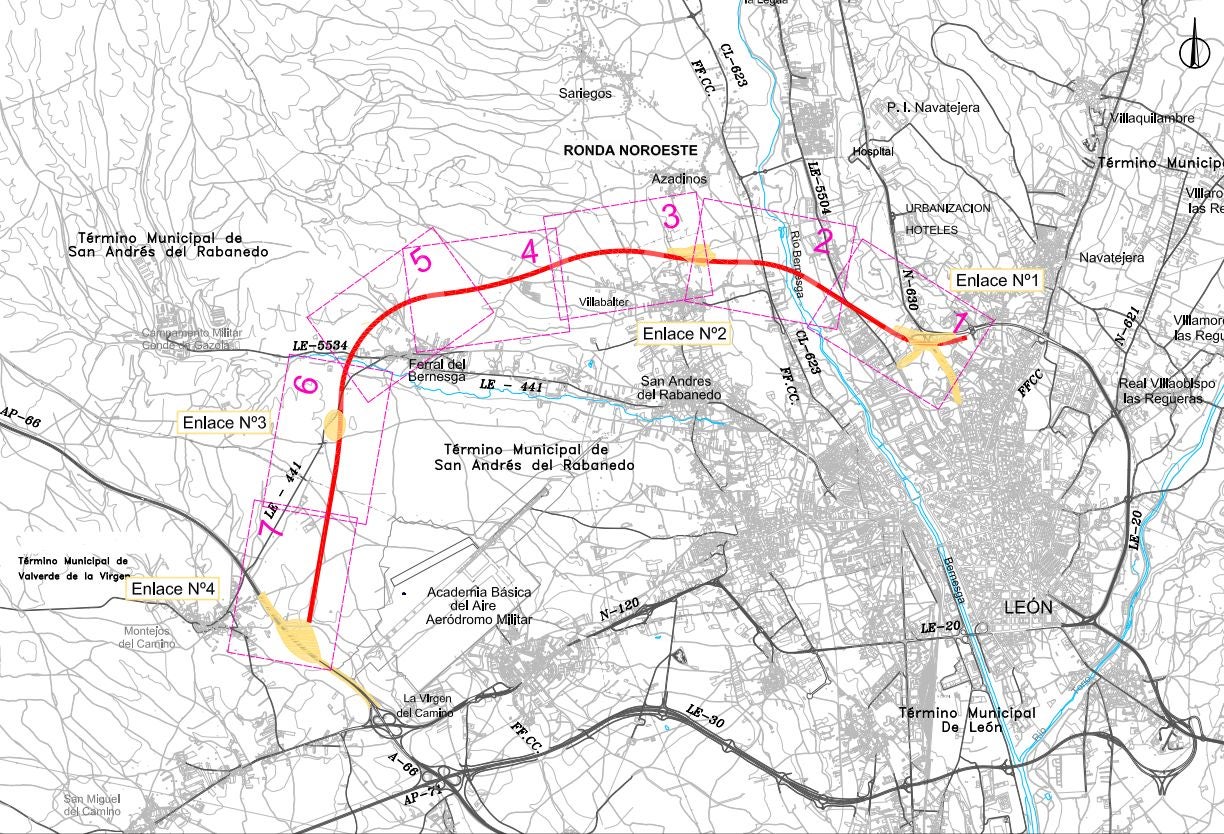La nueva &#039;Ronda noroeste&#039; de León en 19 planos