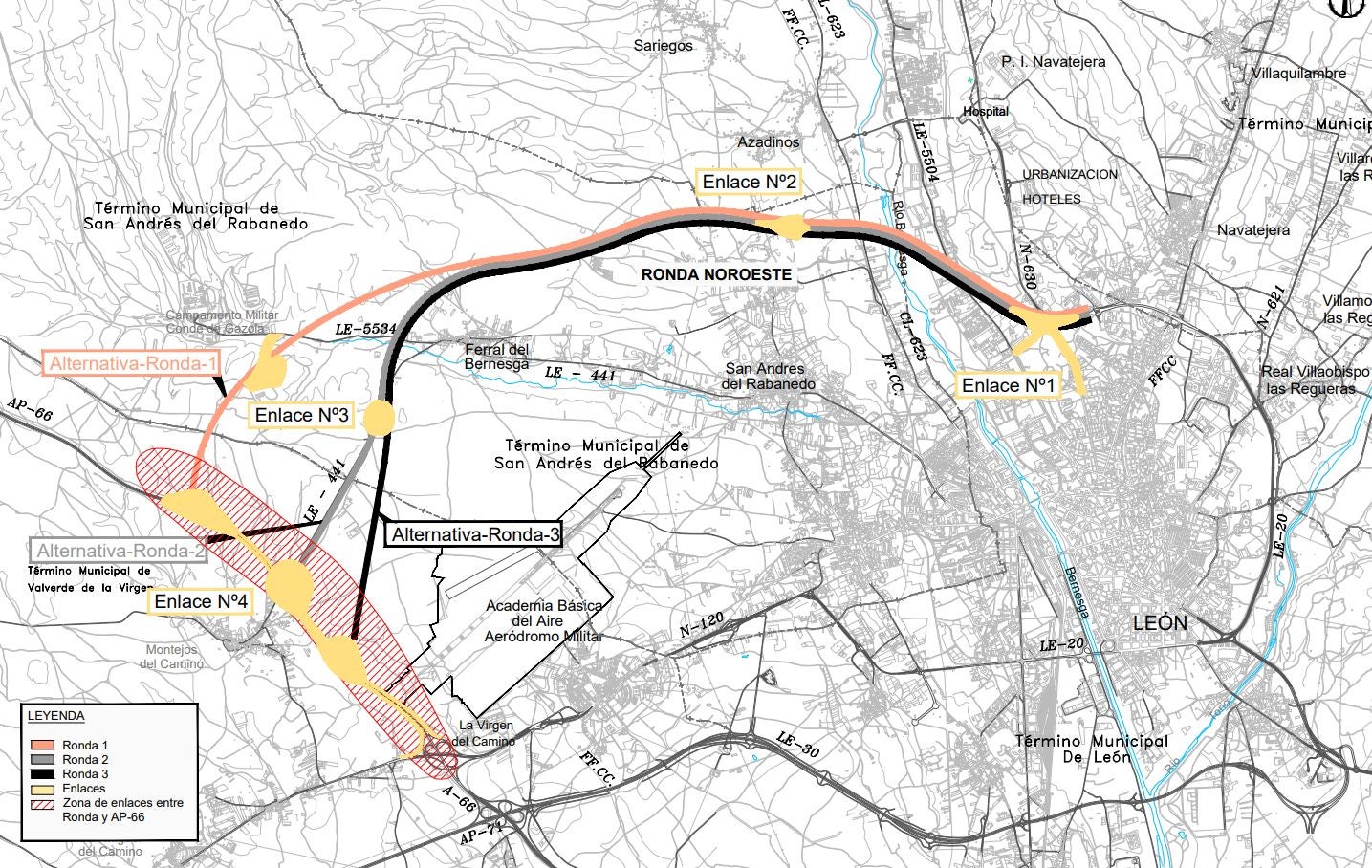 La nueva &#039;Ronda noroeste&#039; de León en 19 planos