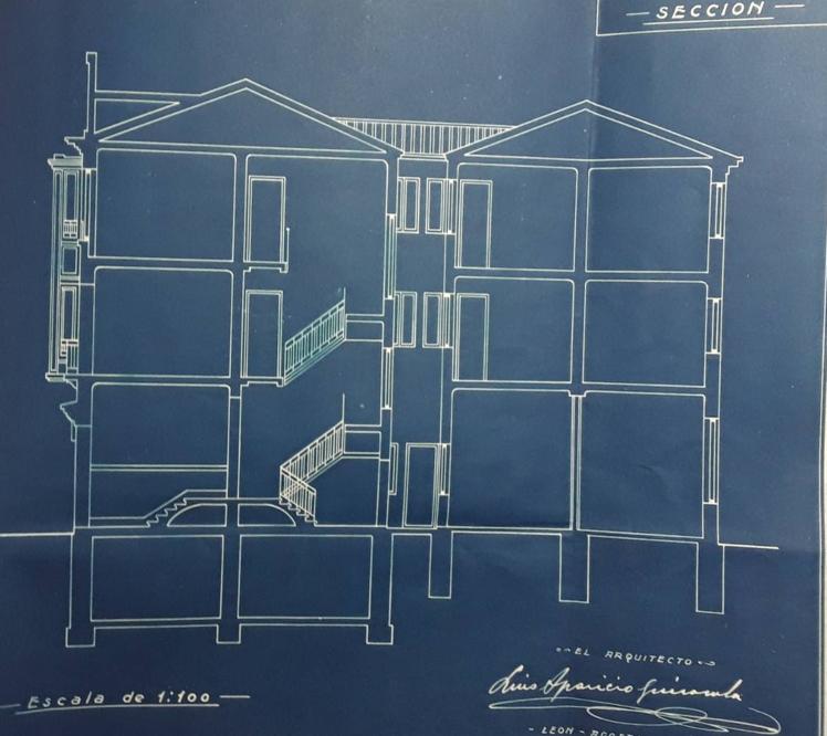 Sección transversal del edificio observado desde calle Independencia (1931) Archivo Municipal