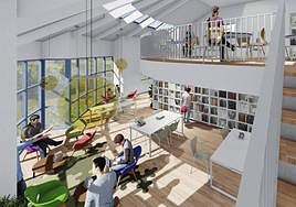 Imagen de lo que será la biblioteca de Camponaraya tras las obras.