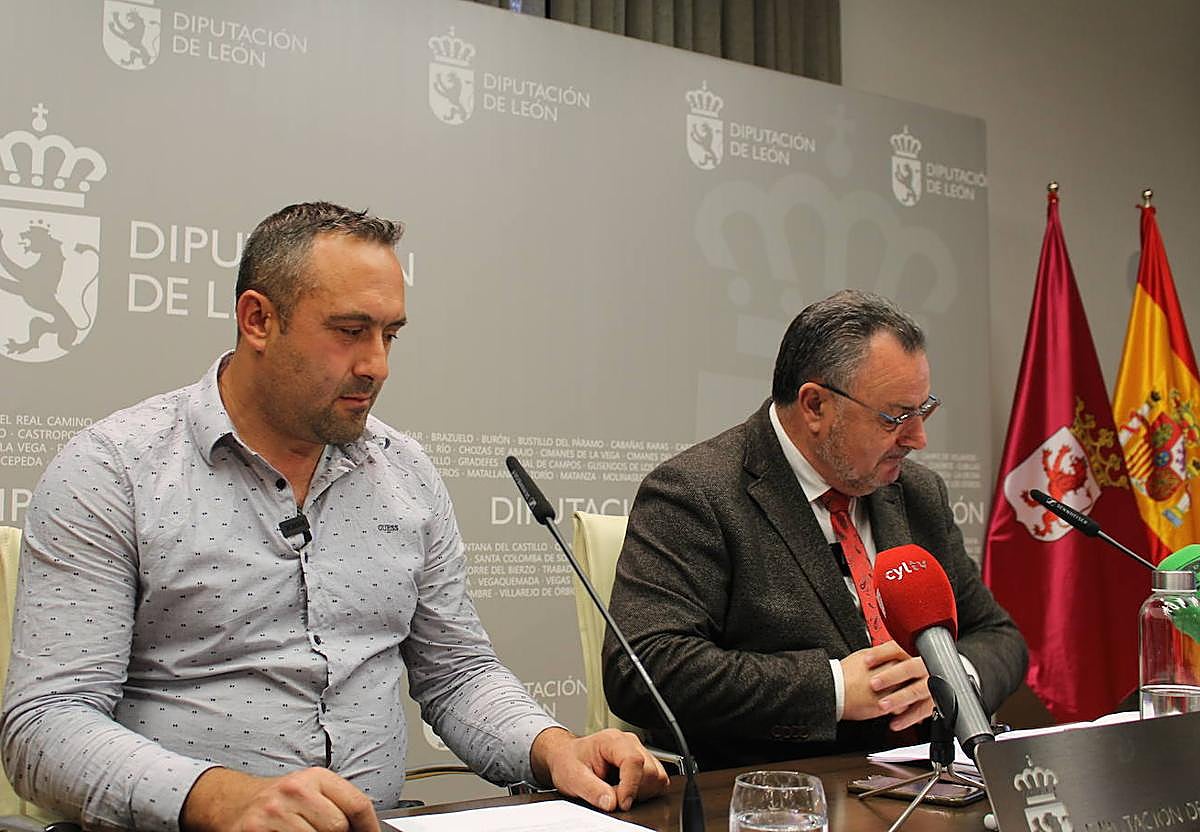 Luis Alberto Arias, diputado de Infraestructuras y Eduardo Morán, presidente de la Diputación de León.