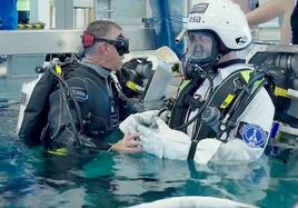 El astronauta leonés inicia en el Centro Europeo de Astronautas (EAC) de Colonia su proceso de preparación para ir al espacio. En la imagen, un astronauta durante uno de los cursos de entrenamiento.