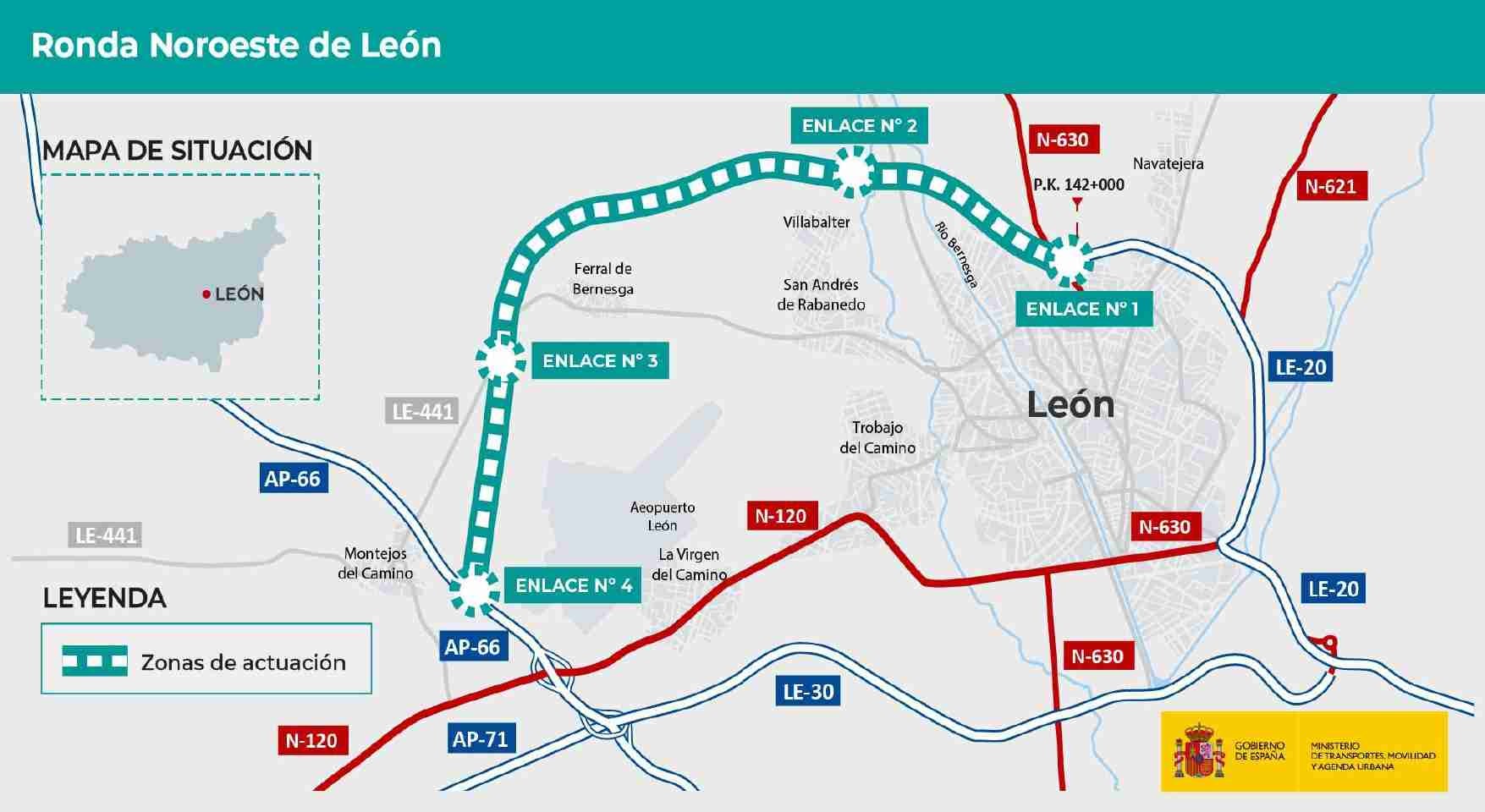 Imagen de la ronda noroeste sobre el plano del área y trazado que se acometerá.