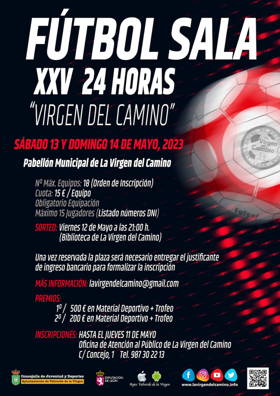 El XXV 24 Fútbol Sala de La Virgen se celebrará los días 13 y 14 de mayo