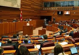 Imagen del último pleno en Cortes.