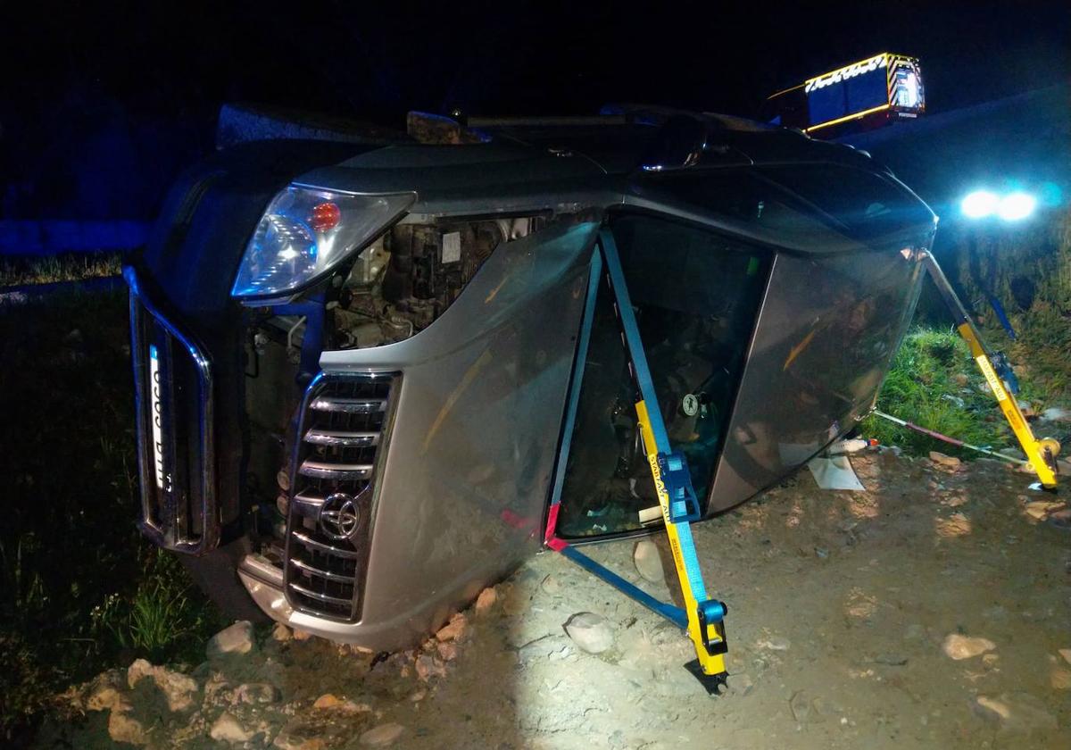 Imagen del estado en el quedó en el vehículo tras el accidente.