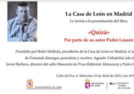 La Casa de León en Madrid acoge la presentación del libro 'Quizá'.