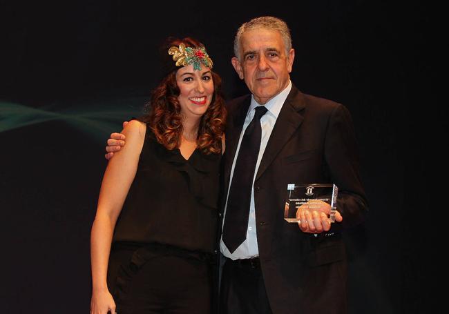 Andrea Cubillas y Marcial Manzano en una de las galas de leonoticias.