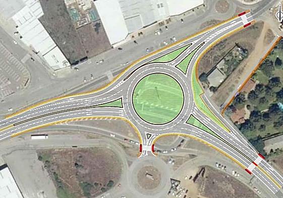 Imagen del proyecto de desarrollo de la glorieta en Trobajo del Camino, N-120.