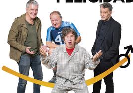 'La Curva de la Felicidad', una desternillante comedia de humor protagonizada por Gabino Diego, Antonio Vico, Jesús Cisneros y Josu Ormaetxe