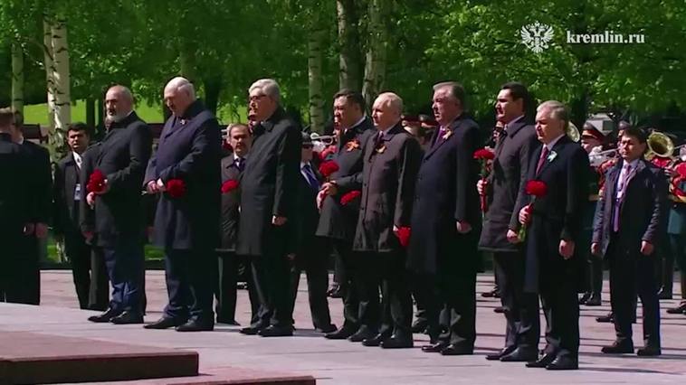 Un instante del acto oficial realizado en la Plaza Roja.