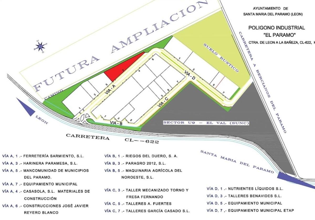 Imagen del polígono industrial de Santa María del Páramo.