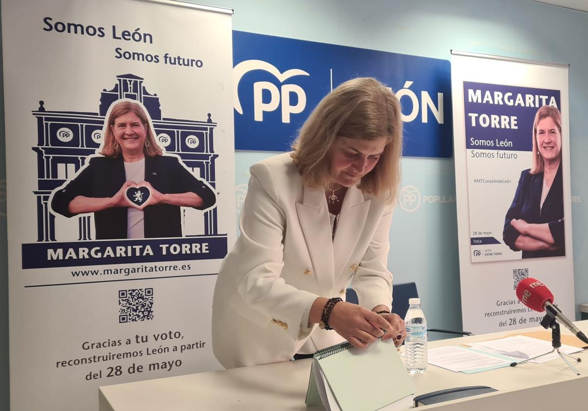 Margarita Torre ofrece una rueda de prensa para exponer los grandes trazos de su programa electoral.