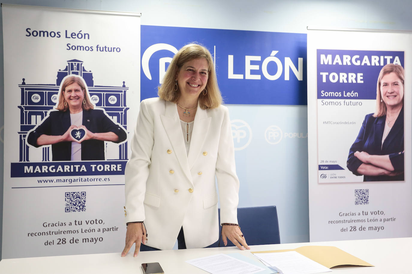 Rueda de prensa de la candidata a la Alcaldía de León por el PP, Margarita Torre