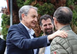 Zapatero junto a Luis Tudanca en un acto en Pinilla.