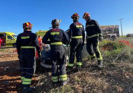 Tramo de carretera donde se produjo el trágico siniestro y al que prestaron servicio los bomberos.